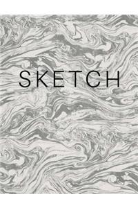 Sketch - Art Sketch Book / Gray and White Marble Cover