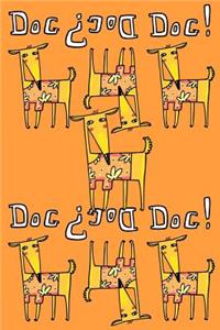Journal Notebook For Dog Lovers, Orange Dogs in a Row 4