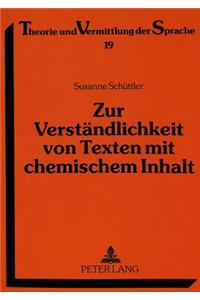 Zur Verstaendlichkeit von Texten mit chemischem Inhalt