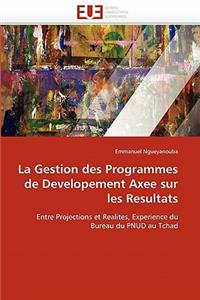 gestion des programmes de developement axee sur les resultats