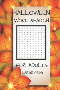 Halloween Word Search Large Print For Adults