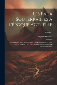 Les Eaux Souterraines À L'époque Actuelle