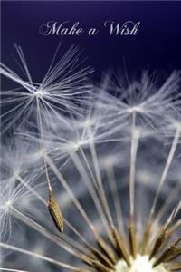 Make a Wish: Dandelion cover - lined notebook for writing with a guided prompt on each page