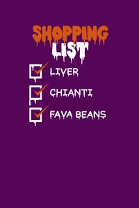 Shopping List Liver Chianti Fava Beans