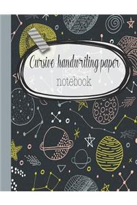 Cursive handwriting paper notebook