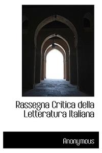 Rassegna Critica Della Letteratura Italiana