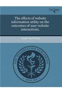 The Effects of Website Information Utility on the Outcomes of User-Website Interactions