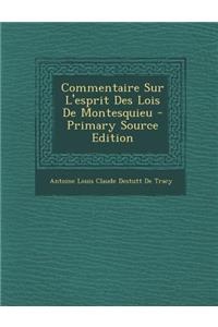 Commentaire Sur L'Esprit Des Lois de Montesquieu