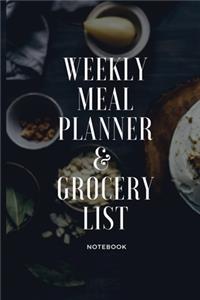 Weekly Meal Planner and Grocery List Notebook