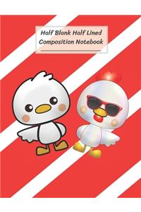 Half Blank Half Lined Composition Notebook