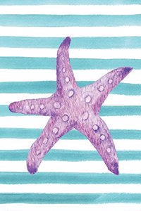 Purple Starfish Watercolor Stripe Journal