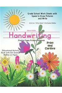 Flower Garden Handwriting Practice Pages Primary Notebook Print & Cursive
