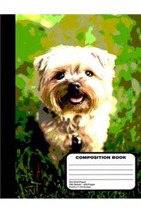 Puppy Dog Grid Ruled Composition Notebook 200 Journal Pages