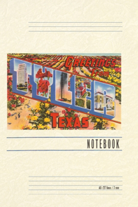 Vintage Lined Notebook Greetings from Tyler, Texas