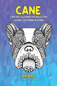 Libri da colorare per adulti per donne con penne in mano - Disegni Anti stress Animali - Animali - Cane