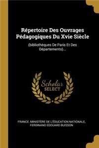 Répertoire Des Ouvrages Pédagogiques Du Xvie Siècle