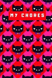 My Chores Notebook For Kids - Cat Art Logbook For Children Track Daily Tasks & Homework - Planner For Tracking Weekly Routines