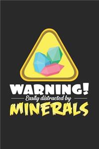 Warning distracted Minerals: 6x9 Minerals - blank with numbers paper - notebook - notes