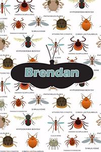 Brendan: Bug Insect Weekly Planer Book Notebook Journal Book 120 Pages 6x9