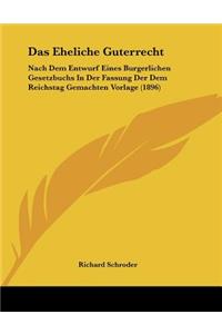 Eheliche Guterrecht: Nach Dem Entwurf Eines Burgerlichen Gesetzbuchs In Der Fassung Der Dem Reichstag Gemachten Vorlage (1896)