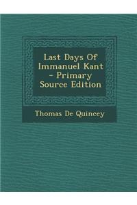 Last Days of Immanuel Kant