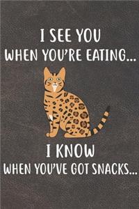 I See You When You're Eating I Know When You've Got Snacks Notebook Journal