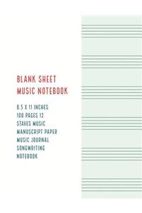 Blank Sheet Music Notebook