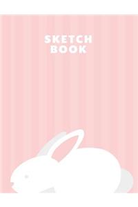 Sketch Book: Cute Rabbit, 110 Pages Blank White Paper Drawing Book Journal 8.5x11, Drawing, Doodling or Sketching