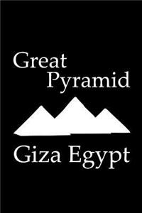 Great Pyramid in Giza Egypt - Lined Notebook with Black Cover