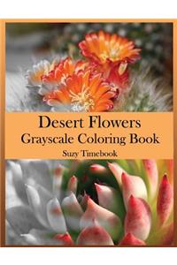 Desert Flowers Grayscale Coloring Book