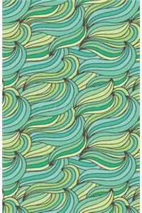 Journal Notebook Abstract Waves Greens