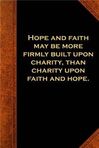 Ben Franklin Quote Journal Hope Faith Charity Vintage Style