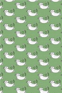Journal Notebook For Cat Lovers Flying Cats Pattern 8