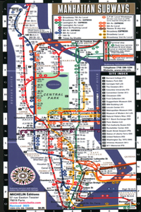 Streetwise Manhattan Bus Subway Map - Laminated Subway & Bus Map of Manhattan, New York