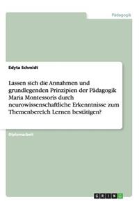 Lassen sich die Annahmen und grundlegenden Prinzipien der Pädagogik Maria Montessoris durch neurowissenschaftliche Erkenntnisse zum Themenbereich Lernen bestätigen?