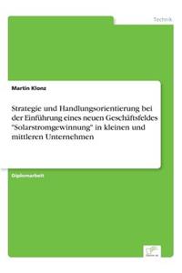 Strategie und Handlungsorientierung bei der Einführung eines neuen Geschäftsfeldes 