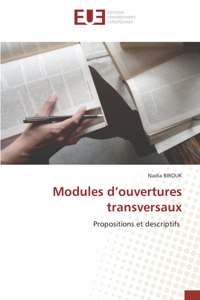 Modules d'ouvertures transversaux