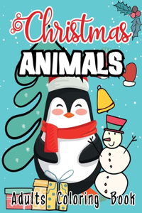 Christmas Animals Adults Coloring Book