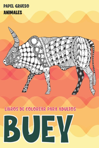 Libros de colorear para adultos - Papel grueso - Animales - Buey