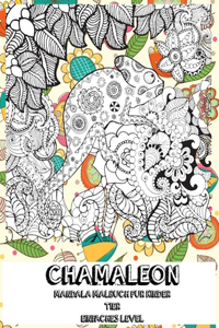 Mandala Malbuch für Kinder - Einfaches Level - Tier - Chamäleon