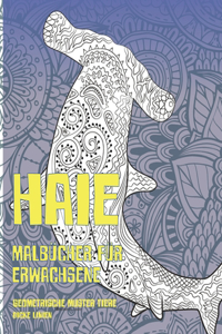 Malbücher für Erwachsene - Dicke Linien - Geometrische Muster Tiere - Haie