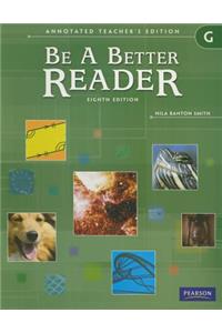 Be a Better Reader Level G Ate