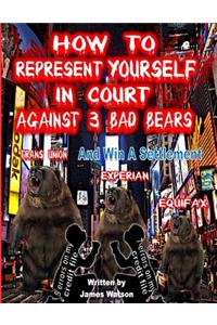 How to Represent yourself in Court Against 3 Bad Bears And win A Settlement