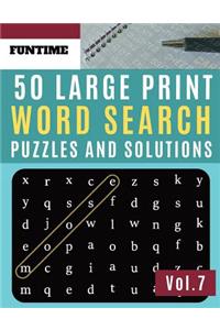 50 Large Print Word Search Puzzles and Solutions