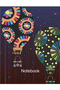 Notebook. Hot Air Balloons Cover Design. Composition Notebook. Wide Ruled. 8.5 x 11. 120 Pages.