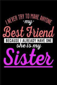 I Never Try To Make Anyone My Best Friend Because I Already Have One She Is My Sister