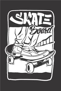 Skater Notebook Sk8 Skateboard lined Diary 6x9 Journal Longboard Punk School Funny