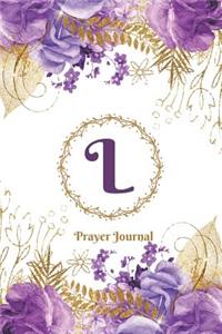 Praise and Worship Prayer Journal - Purple Rose Passion - Monogram Letter L