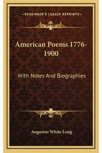 American Poems 1776-1900