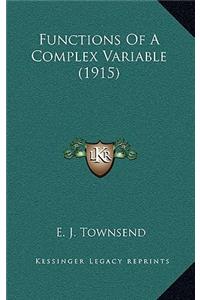 Functions of a Complex Variable (1915)